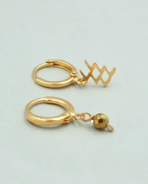 Σκουλαρίκια Zodiac Hoops Υδροχόος