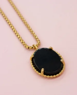 Κολιέ Royal Large Μαύρο Flat