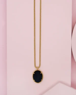 Κολιέ Royal Large Μαύρο Flat