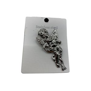 Καρφίτσα Ατσάλινη Αγγελάκι Ασημί