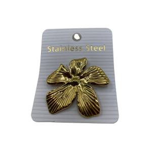 Καρφίτσα Ατσάλινη Λουλούδι Χρυσό