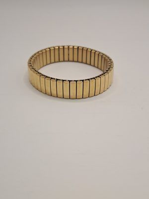 Βραχιόλι Χειροπέδα Ελαστική Από Ανοξείδωτο Άτσαλι Σε Χρυσό