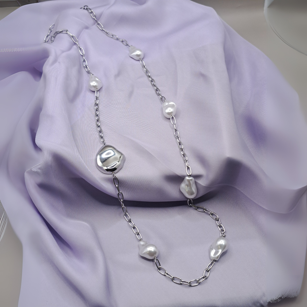 Κολιέ Γυναικείο Μακρύ Foxy Lady K140 Ασημί