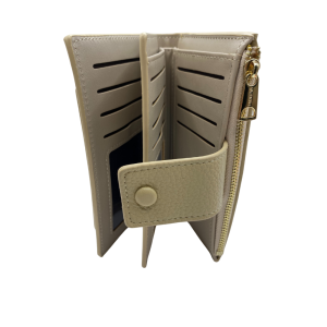 Πορτοφόλι Γυναικείο Μεγάλο με Διπλό Φερμουάρ Valentini Εκρού