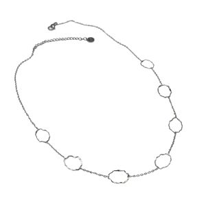 Κολιέ Γυναικείο με Ακανόνιστους Κύκλους με Προέκταση απο Ανοξείδωτο Ατσάλι Ασημί K808